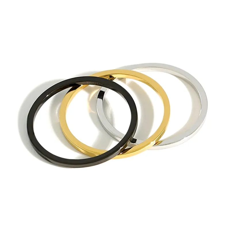 Hotsale flat small rings jewelry women 18k gold ring sterling silver 925