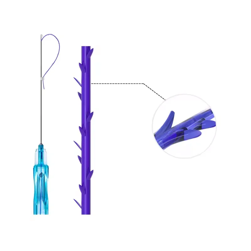 Korea Antiaging Absorbable Barbed  Pdo Cog 3D 21G 60mm Fox Eye Lifting Thread