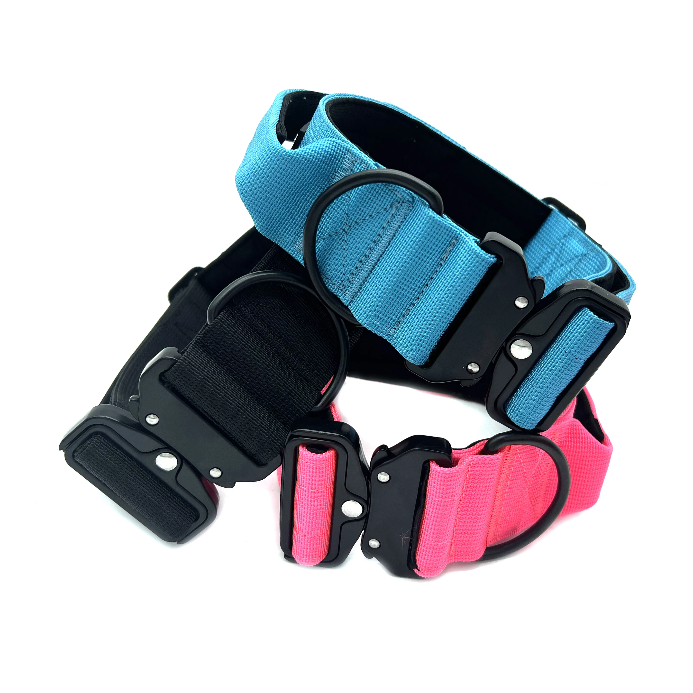 Custom Nylon Tactical Dog Straps Harness Set With Luxury Cobra Metal Buckle For Training Dogs