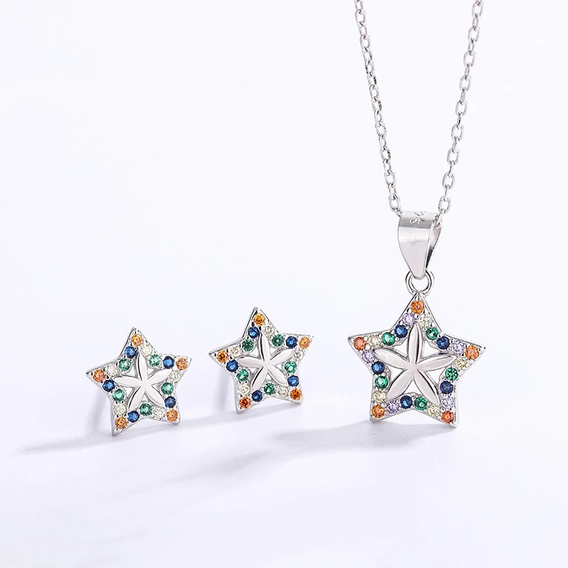 net red smooth S925 Sterling Silver zirconia ornaments dating gift party dressing Jewelry Set