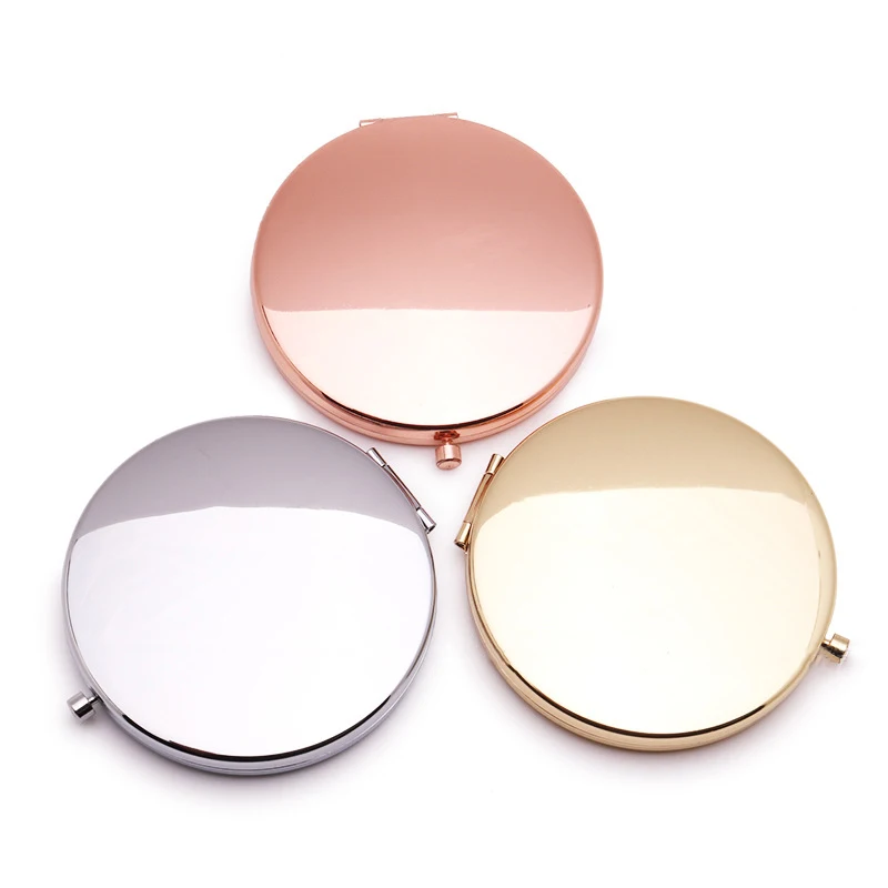 Индивидуальные дорожные портативные круглые складные карманные зеркала с логотипом, косметические зеркала для макияжа, маленькое зеркало