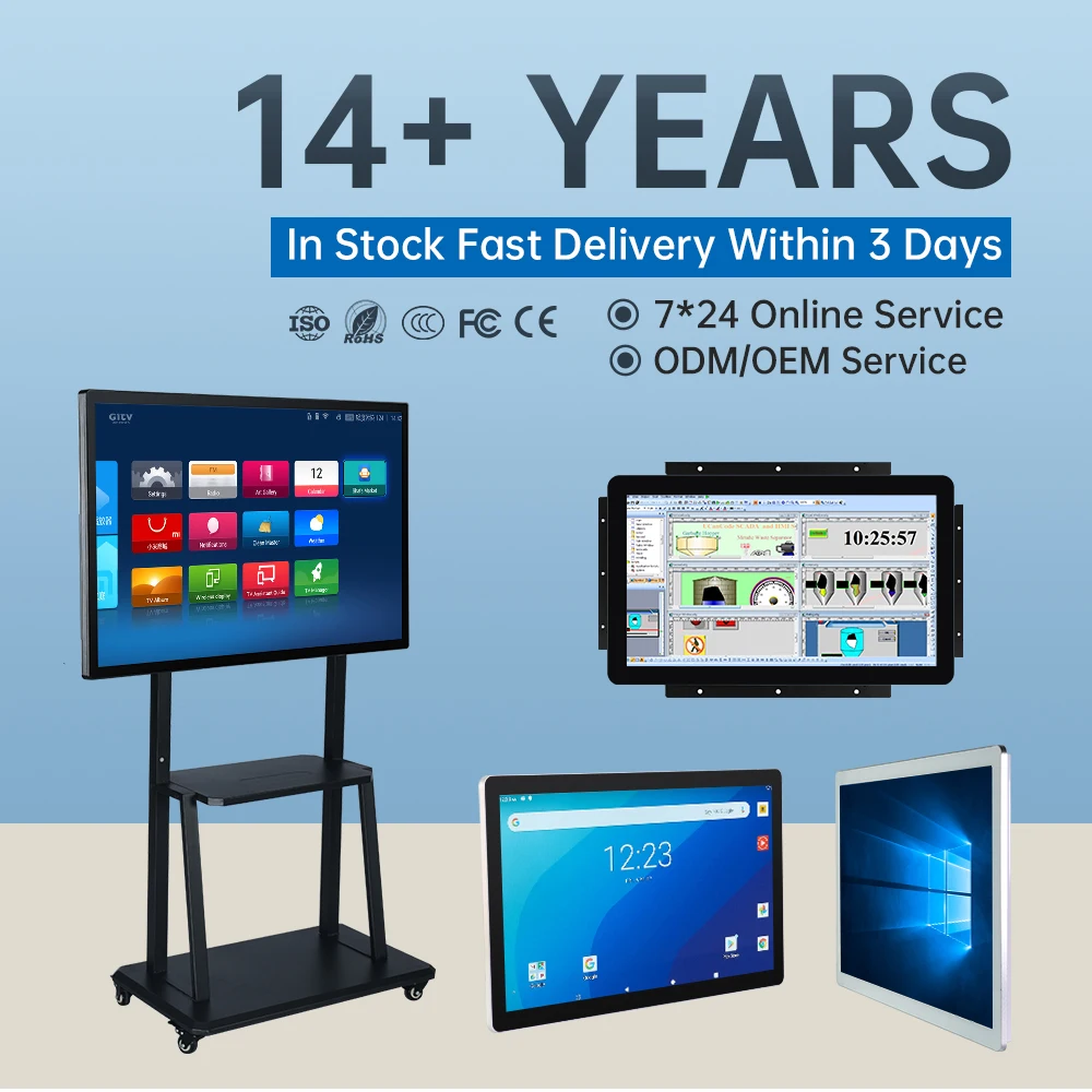 Touchwo capacitive all-in-one touch screen panel pc touch industrial monitor display with full hd vga hd-mi dvi