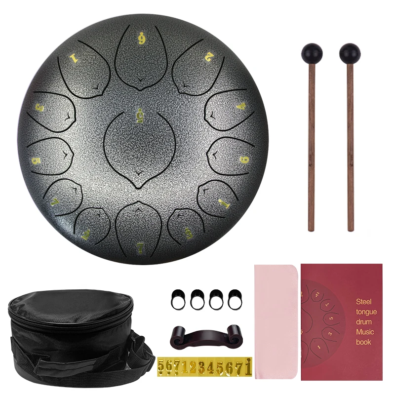 Top Sell Fancy Large  OEM 13 notes 12 inch Steel Tongue Drum Percussion Instrument Hand pan Drum Tank Drum