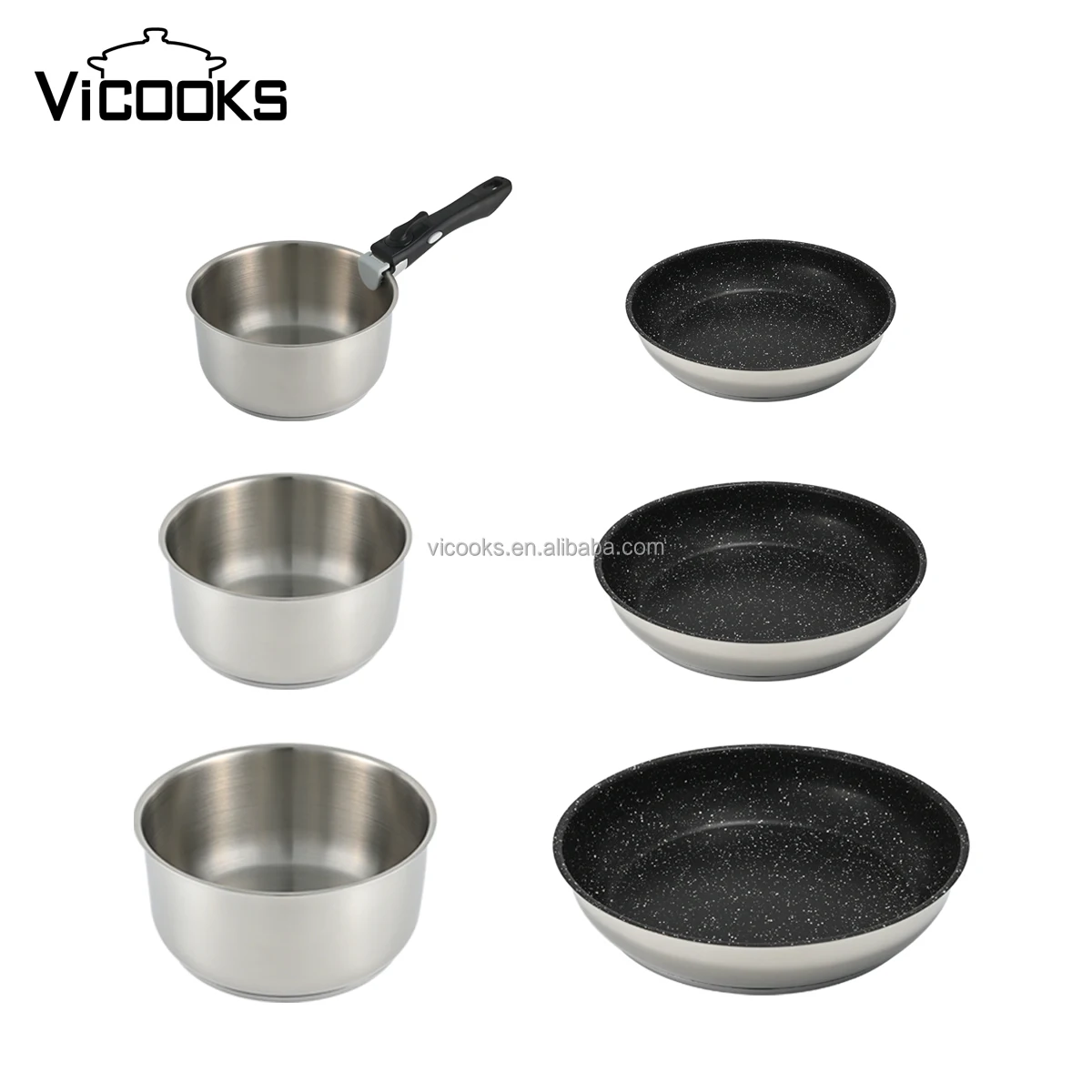 Stamping Cookware Clay Pots For Cooking Cookware Nonstick Forged Aluminum Cookware Set With Removable Handle