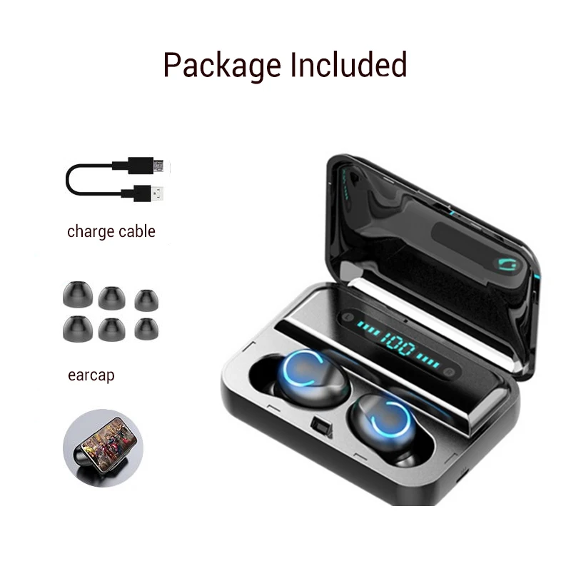 Earphones for airpod Mini LED Display Headphones with Microphone Stereo Sound waterproof Earpiece Wireless Hidden Sport Headsets