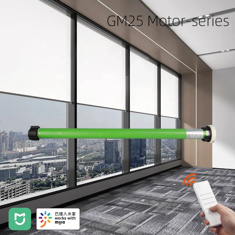 Mijia App Remote Control Motorized Electric Curtain Driver 25mm Smart Roller Blind Tubular Motor
