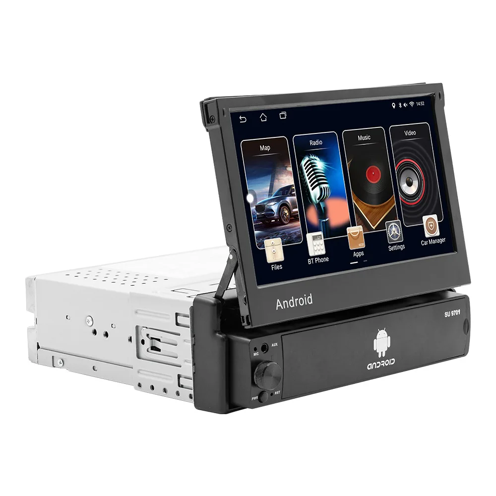 YOSOVLAMP 7-inch retractable screen car mounted Android GPS navigation system intelligent Bluetooth mobile phone connectivity