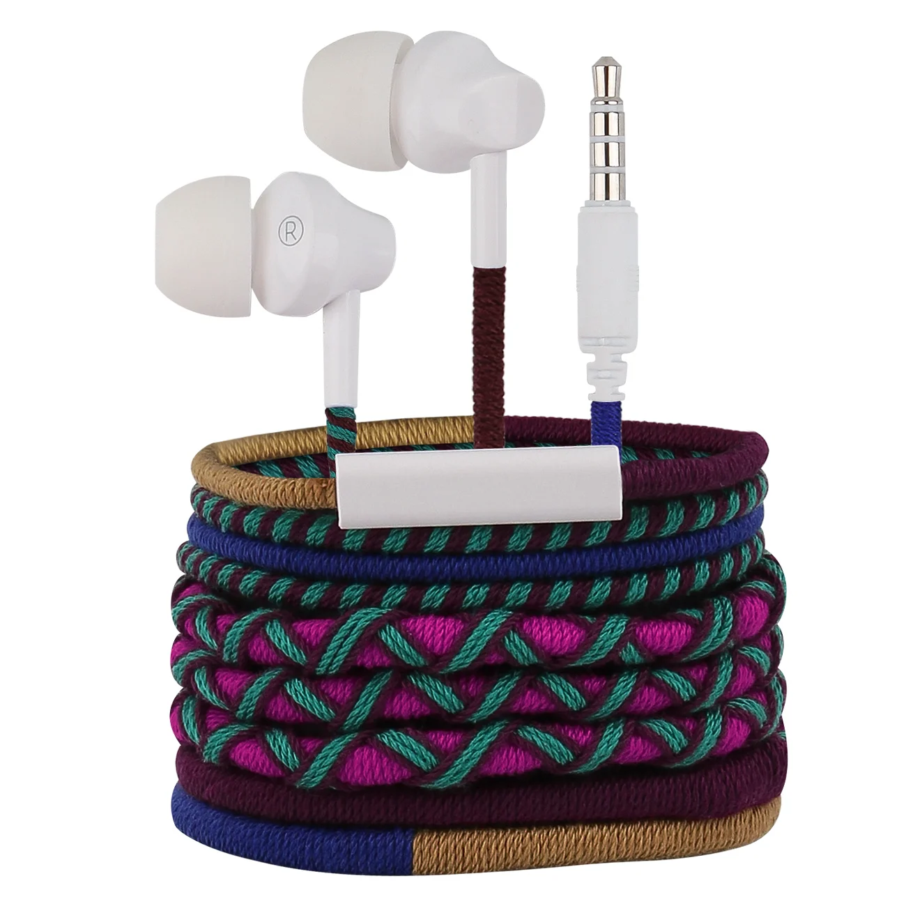 URIZONS 2020 Best Selling Product Candy Music nylon braided Earphone Headphone Stereo Earbud For Mobile Phone