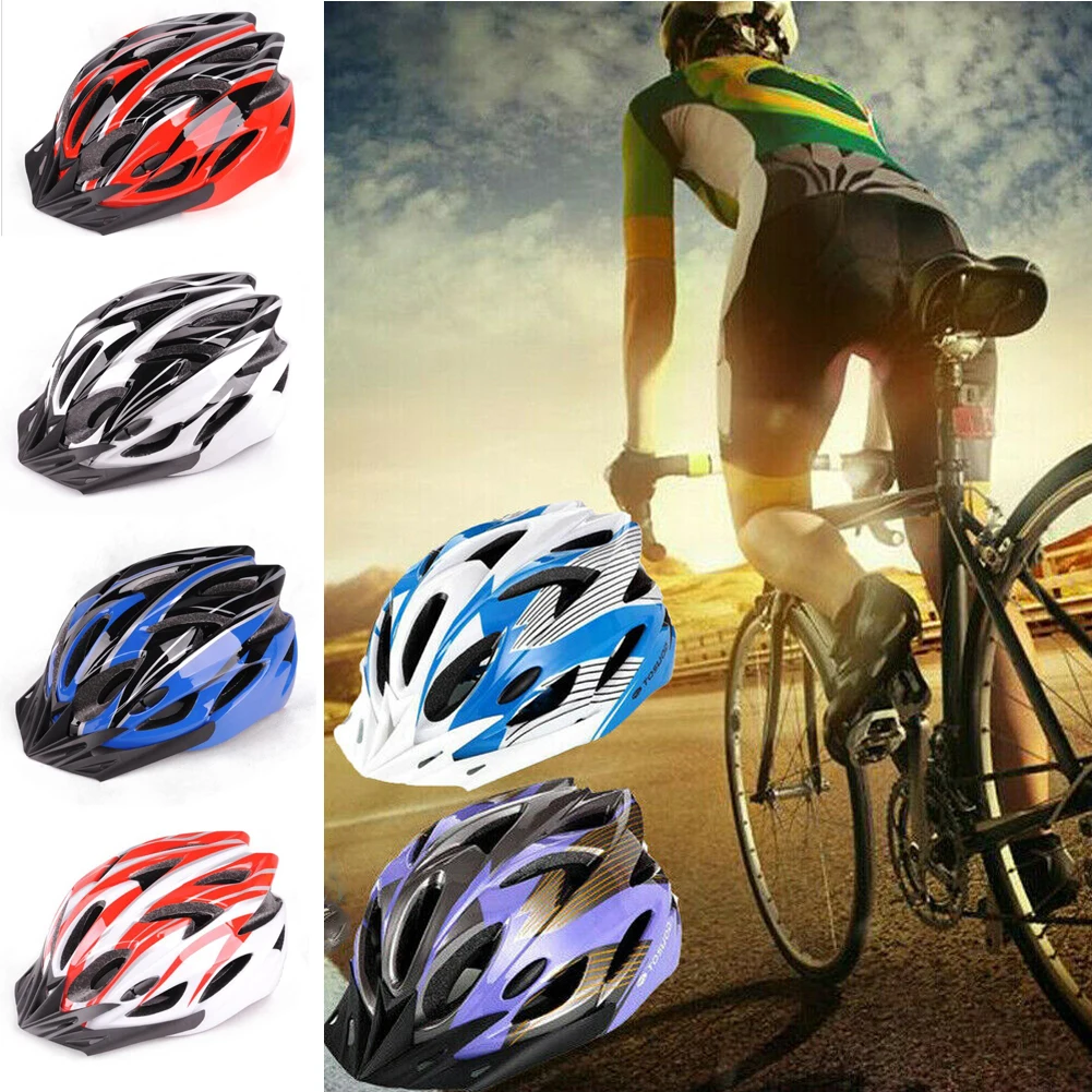 Adult Men Womens Bike Helmet Cycling MTB With Visor Mountain Shockproof Adjustable Fitting Bicycle Helmet