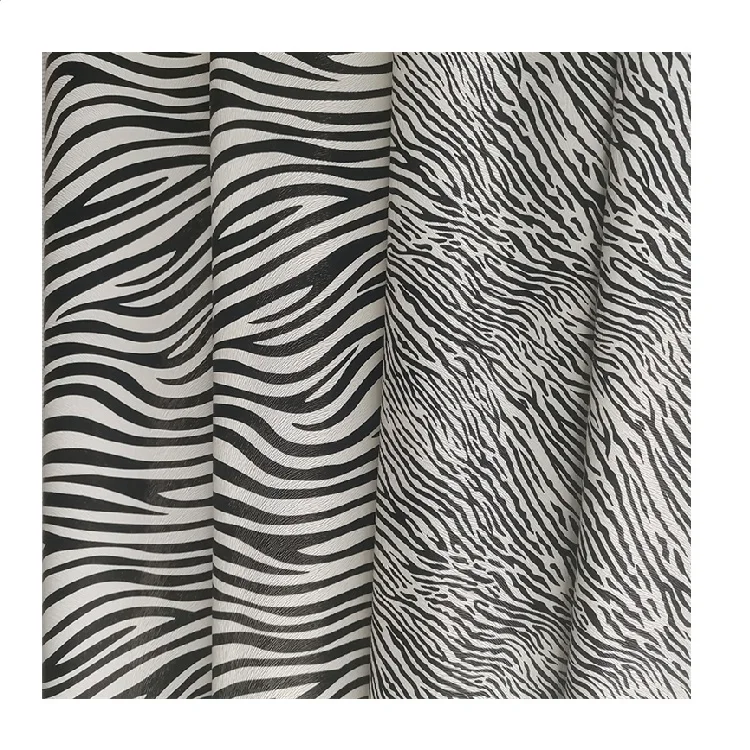 
 Customized Printing Stocklot Waterproof Grade A Zebra Pattern Artificial Leather Pvc  