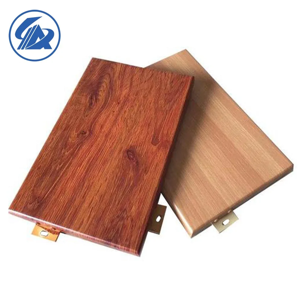 AIYIA Wooden Grain Single curved Alloy 3003 PE/PDVF Aluminum Veneer for Curtain Wall