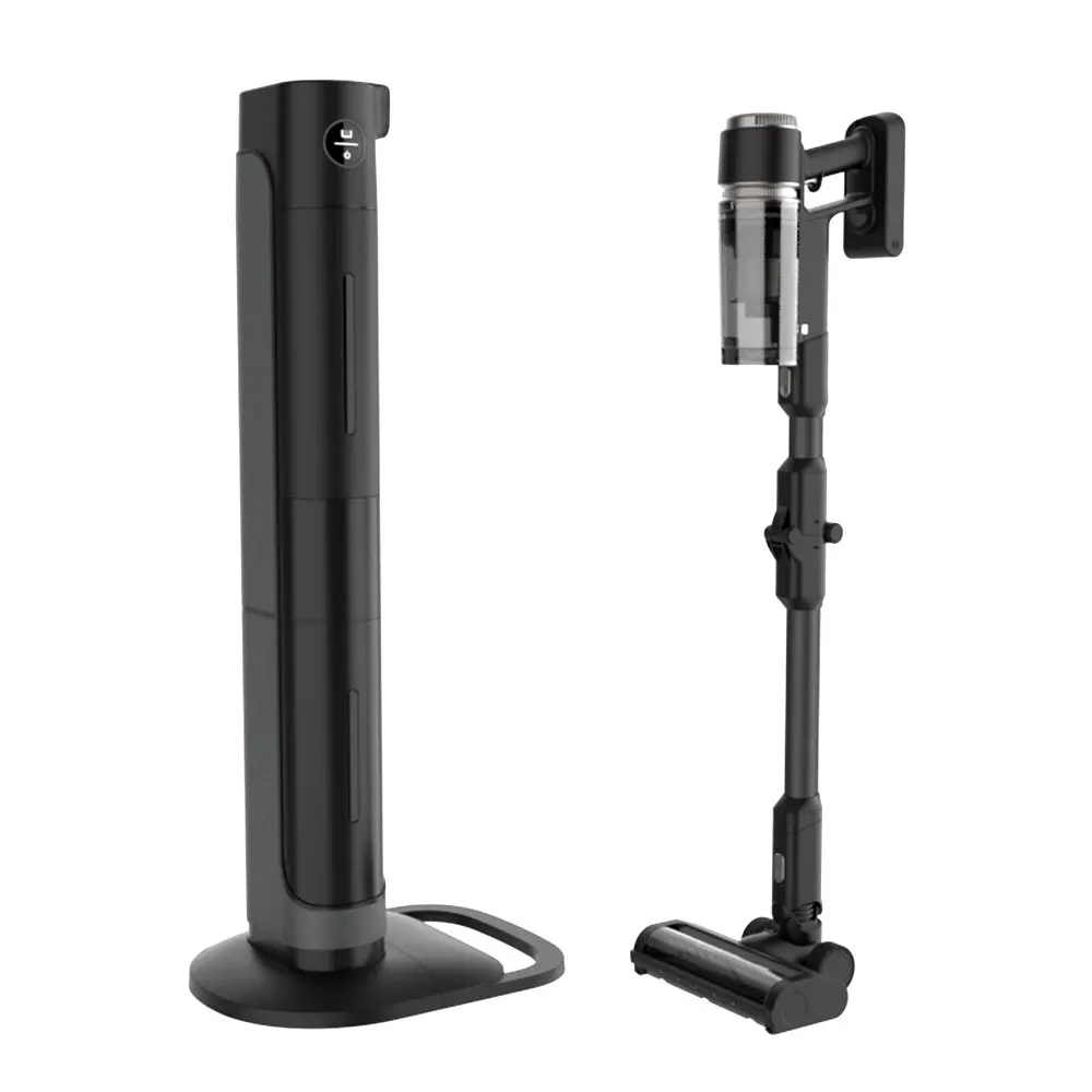 Auto/manual mode vacuum cleaner with station self dust removal