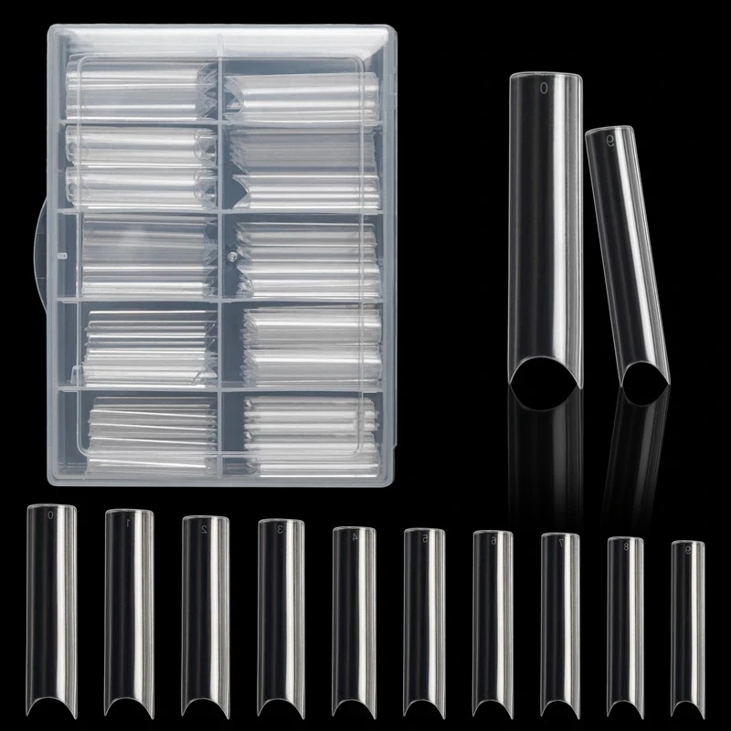 French Short Long Clear Straight Nail Tips Tapered XL XXL XXXL 3XL No Non C Curve Square Nail Tips