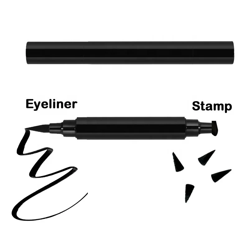 Wholesale Private Label  colourful double head eyeliner wing stamp waterproof long lasting liquid stamp seal eyeliner pen