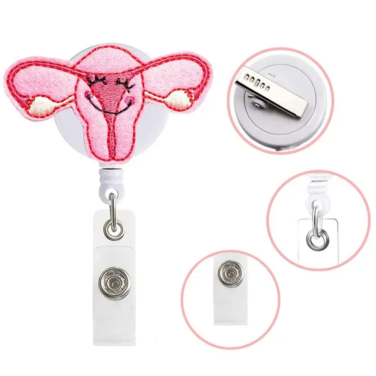 65cm Felt Nurse Badge Reel Retractable Brain Badge Reel ID Card Holder