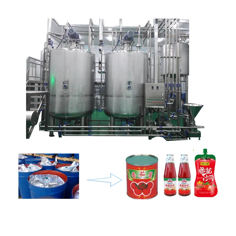 factory offer hour tomato ketchup processing making machinery blending line from tomato paste in drum in Kenya