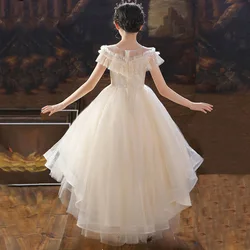 Formal dress Pompous gauze host model catwalk show performance dress trailing female baby princess skirt summer