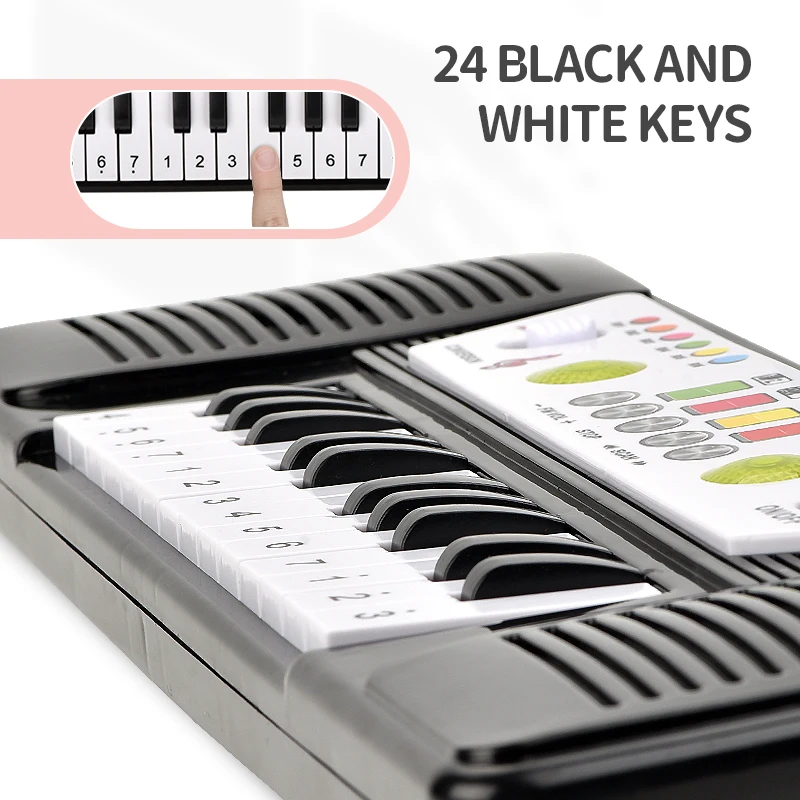 Hot Sale Children Educational Plastic Electronic Organ 24 Key Piano Musical Keyboard Instrument for kids