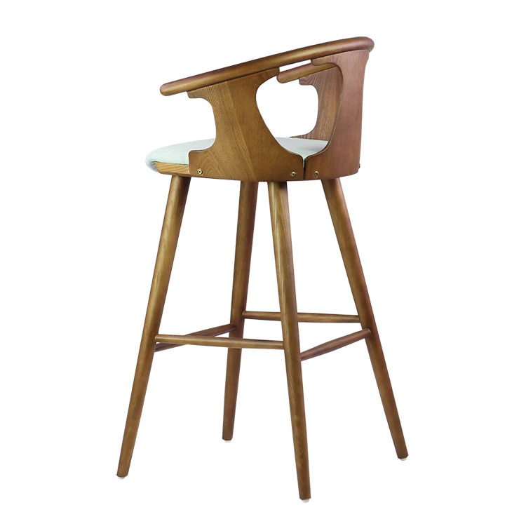 Wholesale Nordic Fashion Style Design Furniture Counter Hight Bar Stools Backrest and Cushion Bar Chair