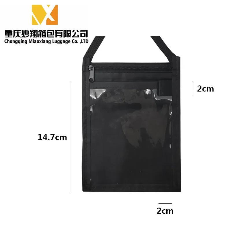 Factory wholesale passport certificate bag conference school ID card bag hanging neck vertical