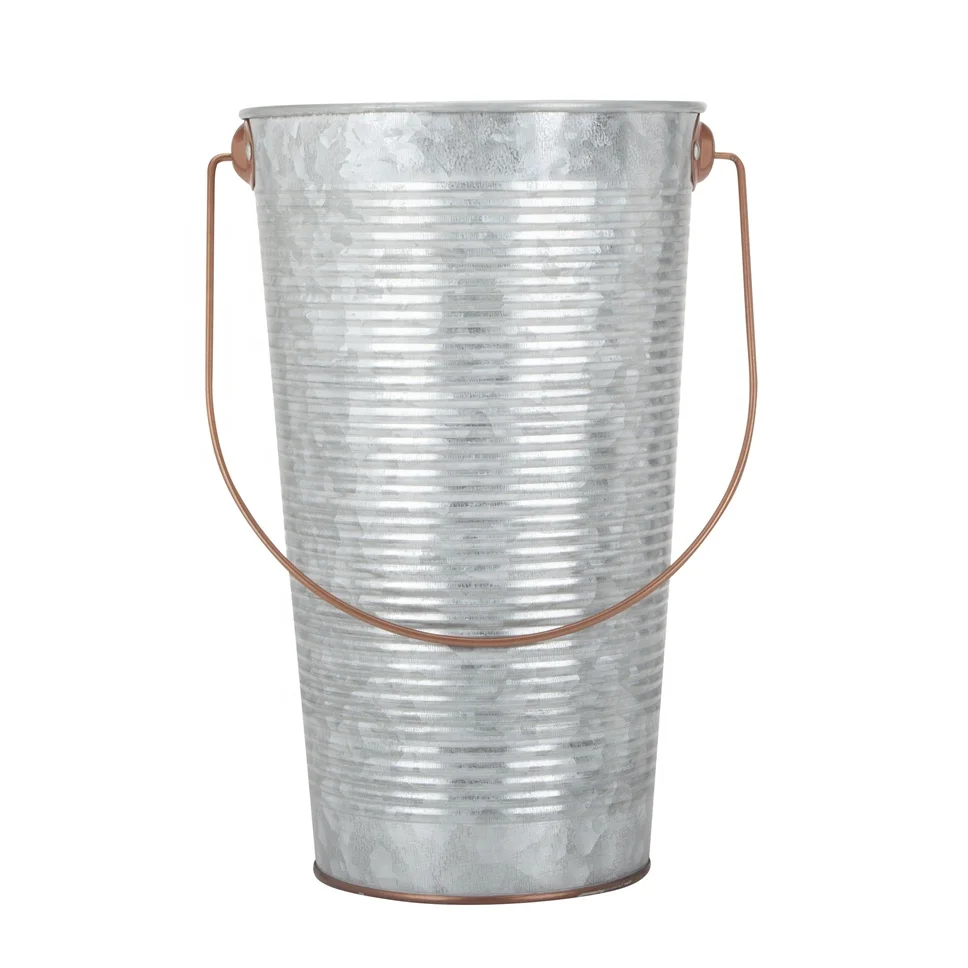 galvanized steel metal handle bucket