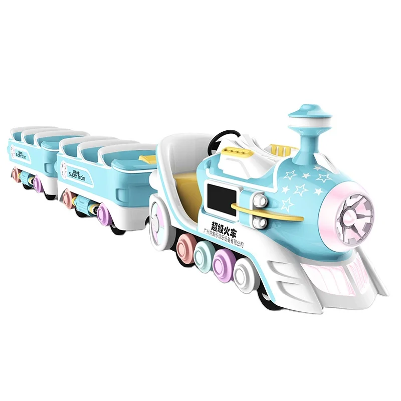 Amusement park Shopping Mall Indoor Outdoor Customized Blue Theme Trackless Train Mall