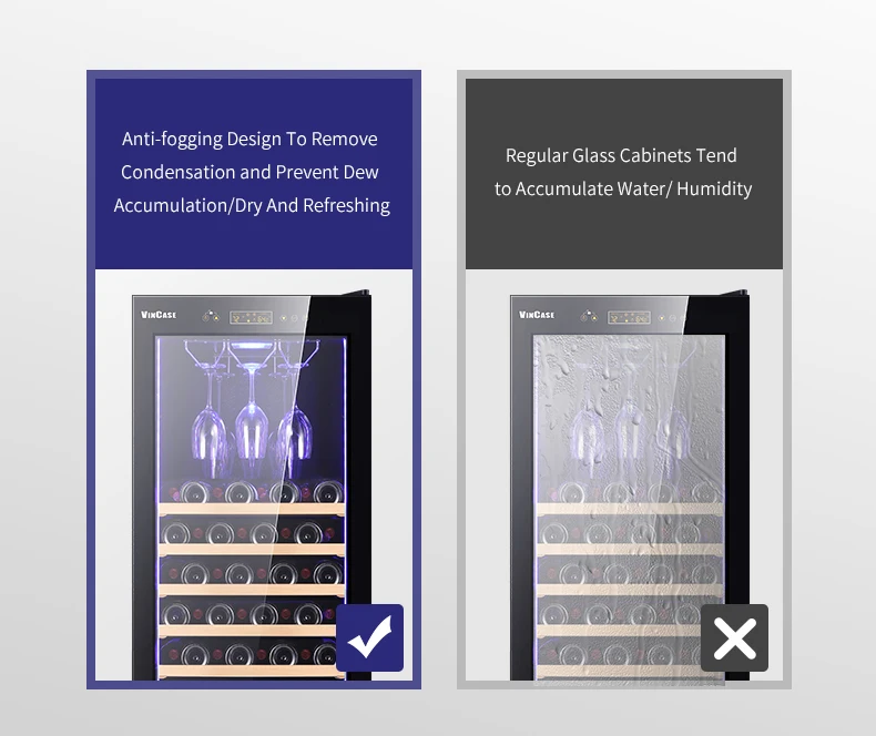 JiuFu luxury wine cellar refrigerator glass wine cabinet cooling unit built in wine cooler for home