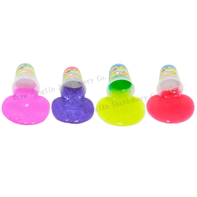 Hot Sale Slime &kits supply wholesale barrel slime color change glitter jelly slime with foam toy for kids ASTM EN71 CE