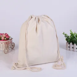 Wholesale Cheap Best Dust Bags Blank Cotton canvas drawstring bag backpack with logo