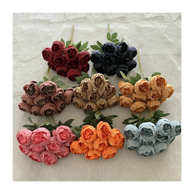 Cawell wholesale good quality 10 heads peony real touch peonies flowers flower bouquet for wedding decoration