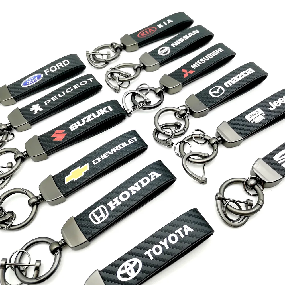 Luxury Leather Lanyard Keychain Car Key Ring Jewelry for Suzuki with logo car Accessories