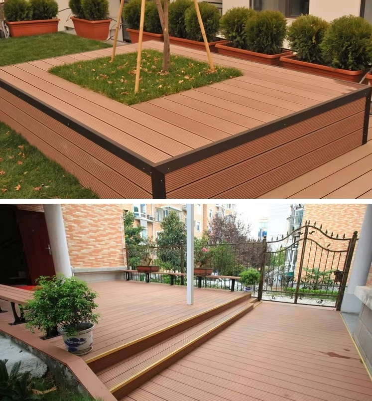 wholesale Outdoor Wood Plastic composite Decking wood flooring 3D embossed WPC flooring composite deck