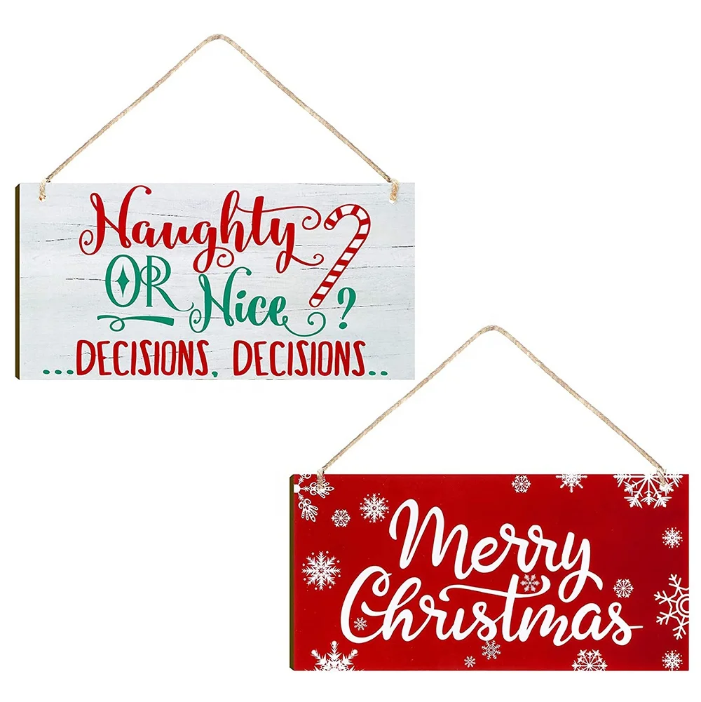 Custom UV Color Printed Wood Pendant Personalized Christmas Decoration for Wall Door Sign Home Decor Personalized Wooden Sign