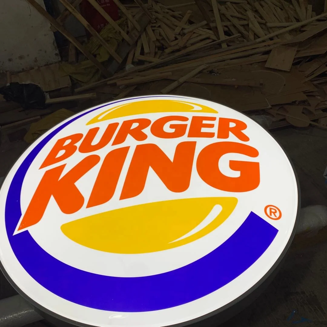 Rotating led light box printing logo circle box sign