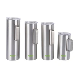 New Design  16oz 20oz 24oz 30oz Skinny tumbler with handle custom logo double wall travel mug with handle stainless steel  mug