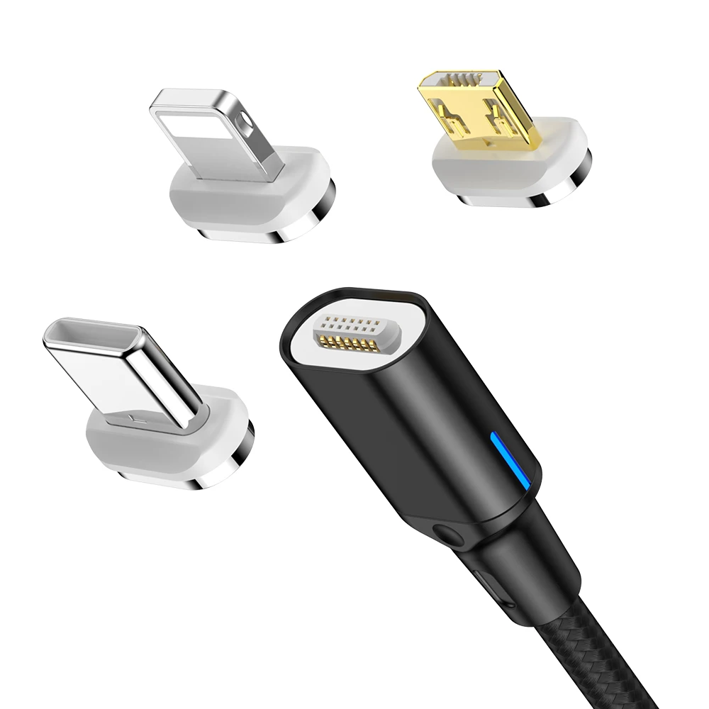 Mobile Phone Charger Lighting Nylon Braided Fast Charging Magnetic USB Data Cable