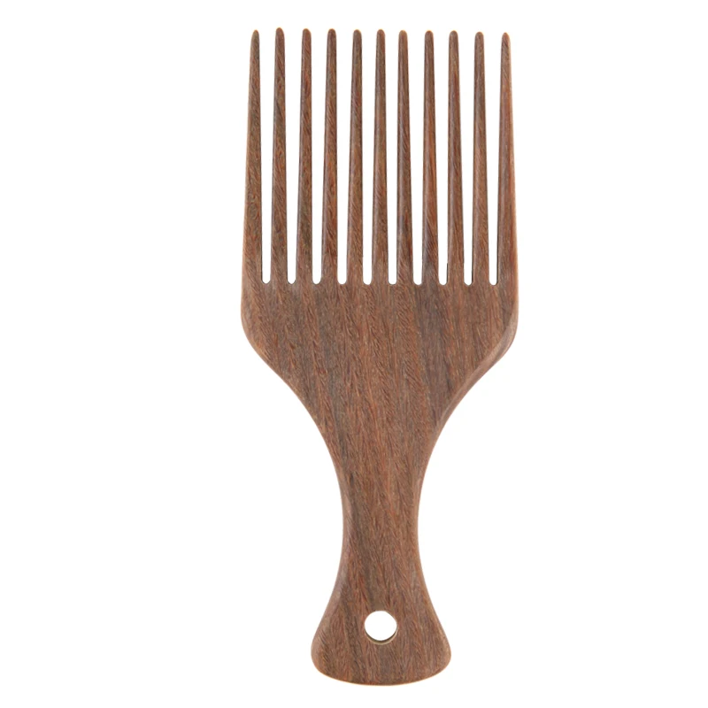 2023 Wooden Wide Teeth Brush Pick Comb Laser Plastic Gear Fork Hairbrush Insert for Afro Hair Styling Tools for Home