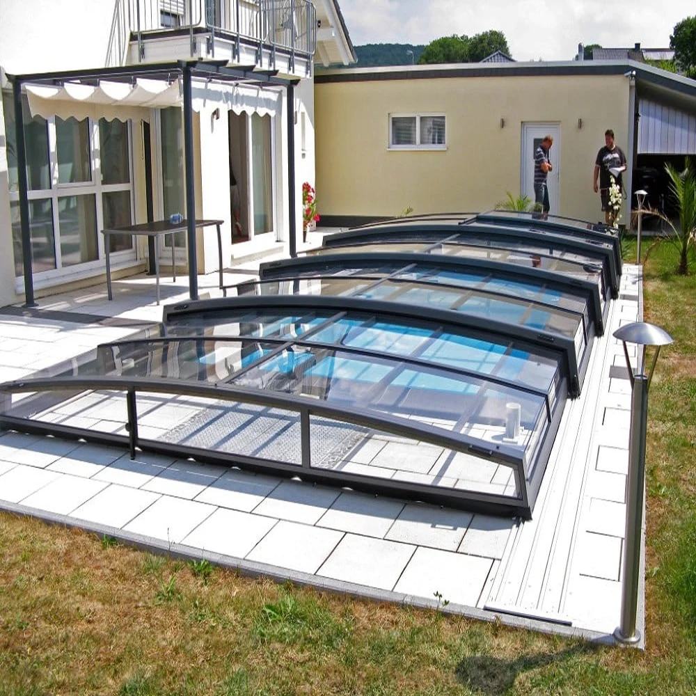 Modern Industrial Automatic Retractable Roof Top Pool Covers PC Sheets Garden Inground Swimming Pools Enclosure & Roofs Covers