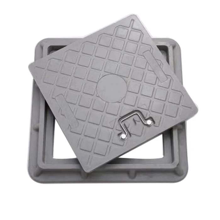 FRP/GRP 400X400mm Composite Square Manhole Cover with Pull Rings  lockable manhole cover