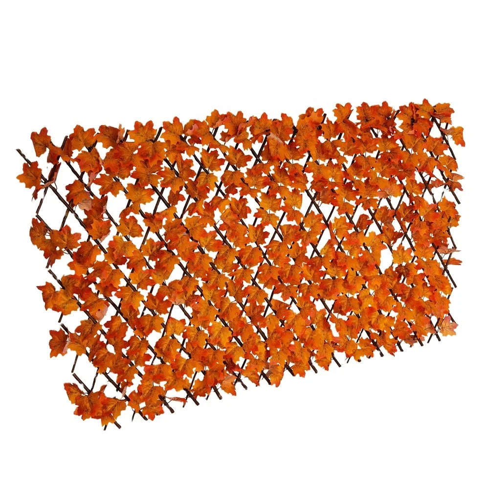 Artificial grass green for privacy plastic garden decorative fence design outdoor plastic leaf garden fence