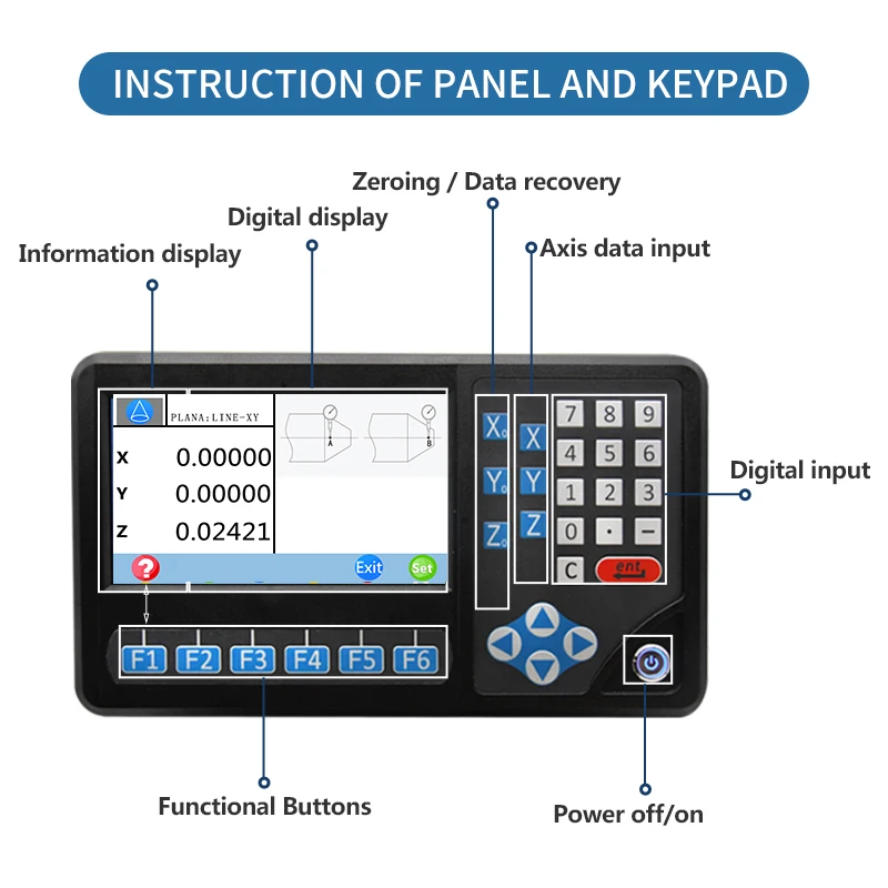 Magnetic linear glass scale encoder with 2 axis  for lathe milling machine Ditron DRO 3 axis digital readouts