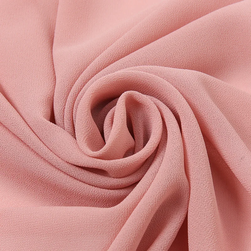 Wholesale Custom High Quality Beautiful Lace Plain Color Chiffon Hijab With Pearl Luxury Gold Stamping Hijab Scarf