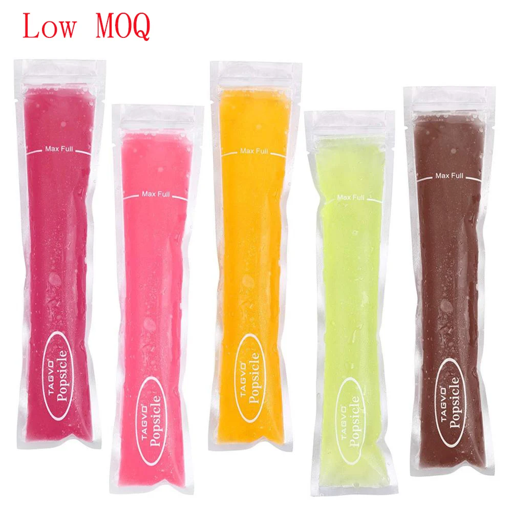 Wholesale Custom Size Clear Heat Sealable Zip Lock Frozen Ice Cream Plastic Package Popsicle Bag