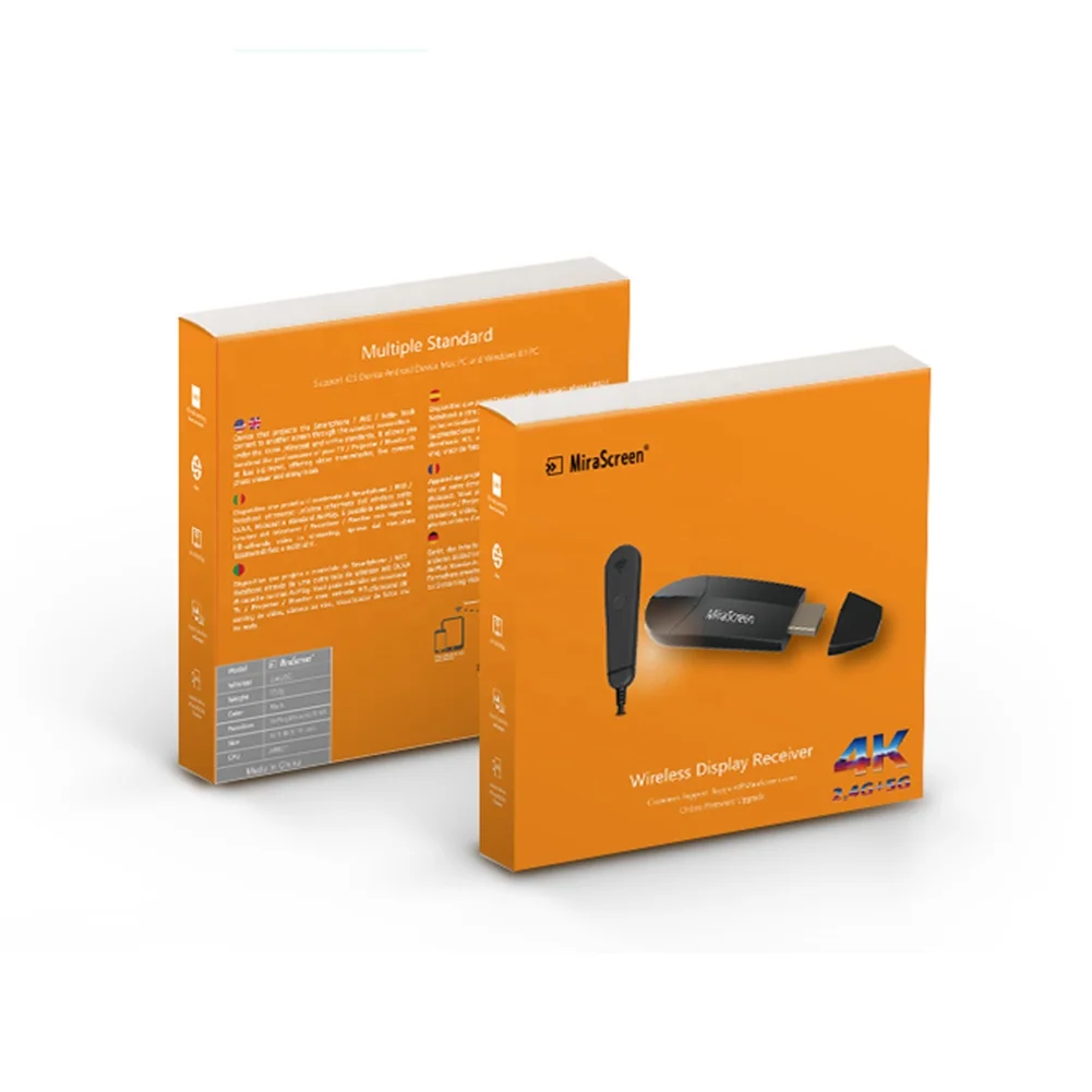 Mirascreen K6  Wireless HDTV Display Adapter, 1080P H.265 Dual Core Dual Decoder Dual Band, Support Miracast Airplay DLNA