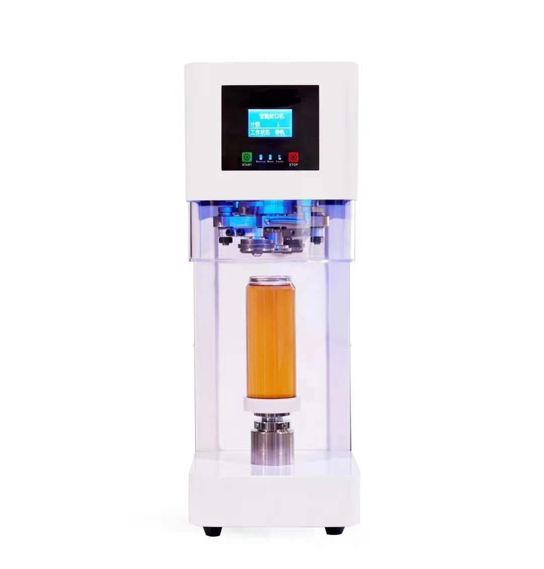 110v Automatic intelligent Non-rotating Can Sealer Soda Tin Can Seamer Bubble Tea Aluminum Beverage Can Sealing Machine