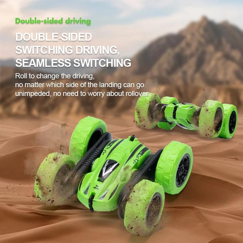4WD 2.4G Juguetes Carros Double Dide Rotating 360 Degree Flips Kids Toys Car, Stunt Car Remote Control, RC Stunt Car