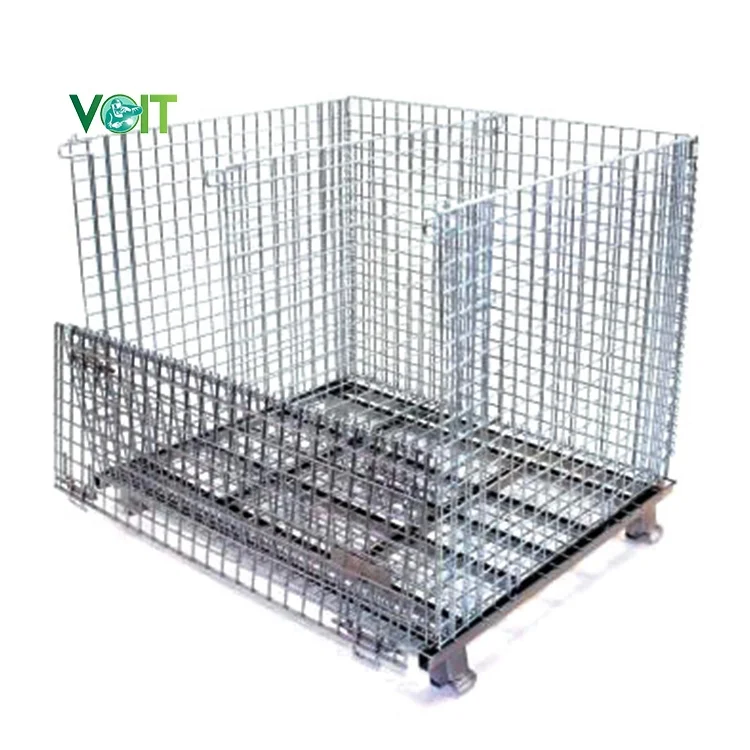 Heavy Duty Steel Industrial Warehouse Storage Mesh Wire Metal Crate