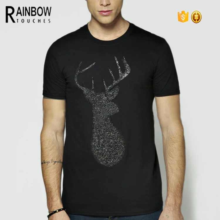 Streetwear Supplier Custom Quick Dry Wrinkle Resistant Crew Neck 100% Cotton Floral Printed Black T-Shirt Short Sleeve