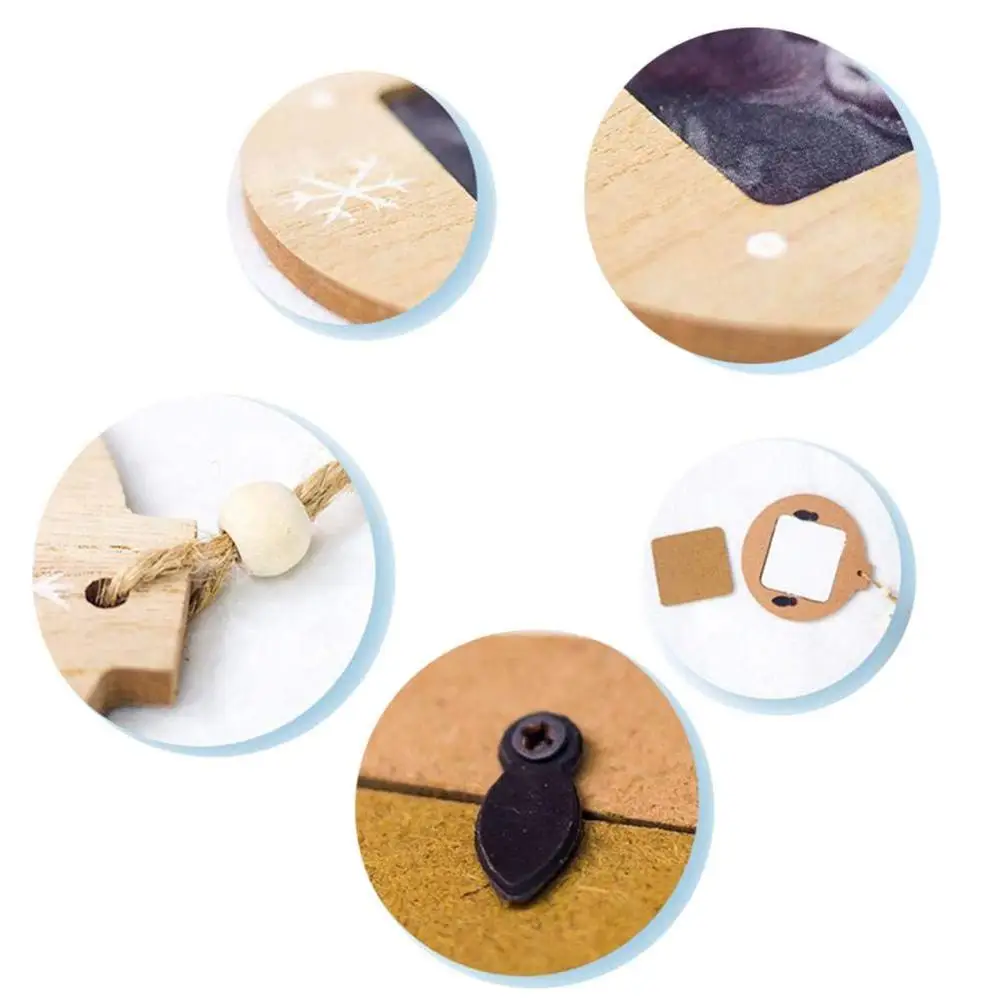 Декорации на рождественскую елку деревянная фоторамка ремесло подарок бирки