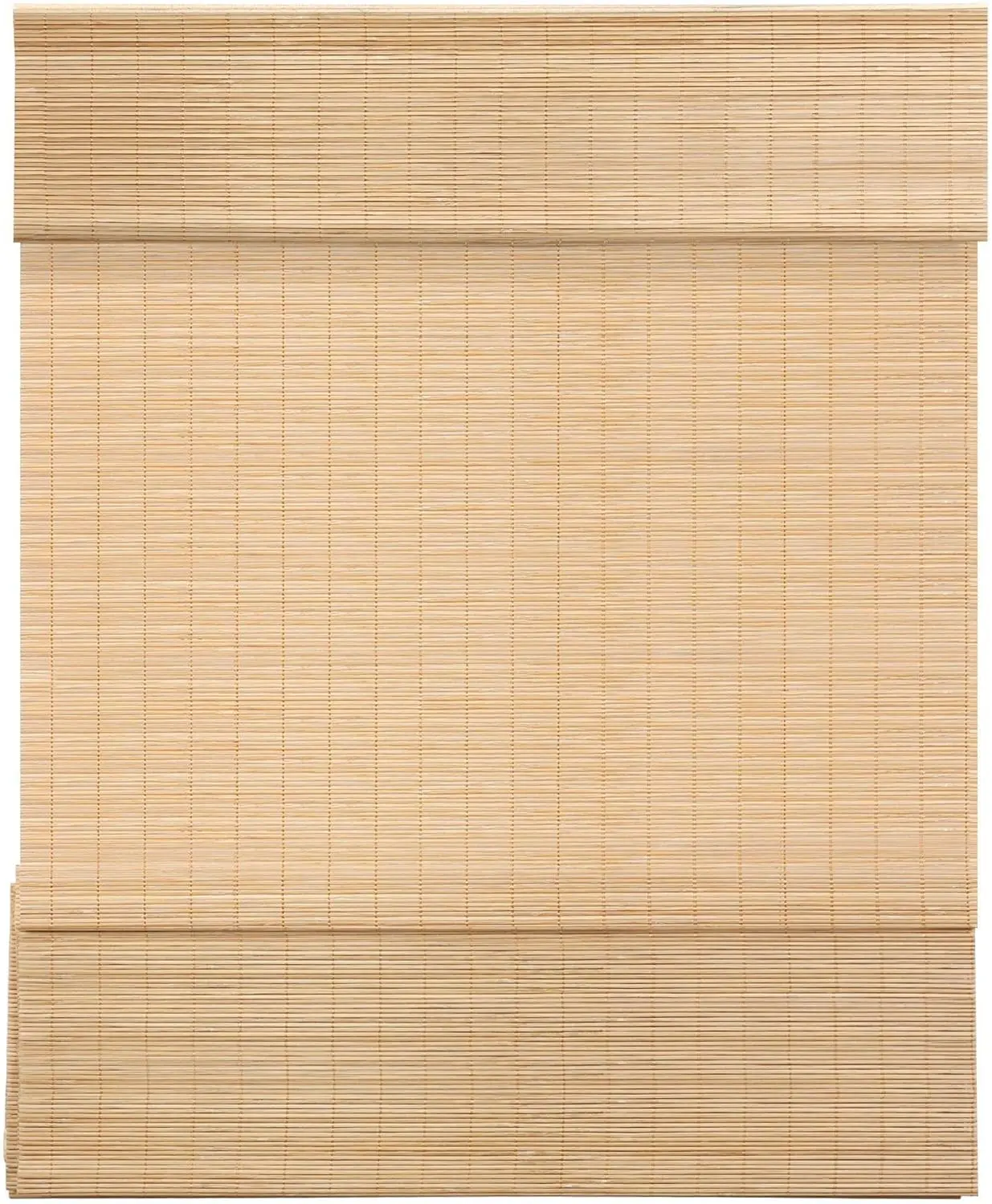 Cordless Bamboo Roman Shades, Spring Bamboo Roller Blind Light Filtering Window Treatment, Roll Up Bamboo Blinds for Window